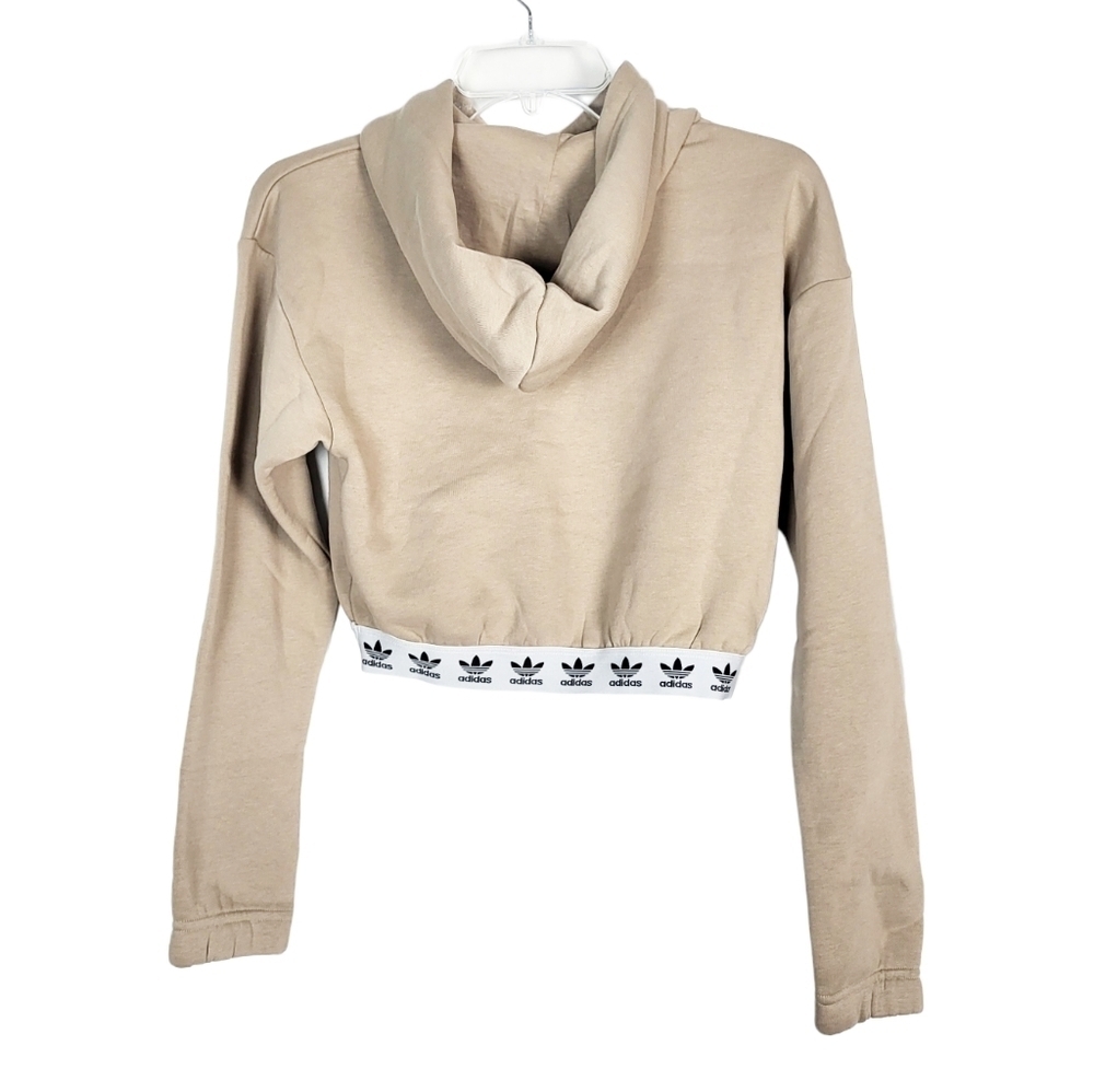 ADIDAS cropped pullover hoodie in trace khaki NWT streetwear - Picture 2 of 6